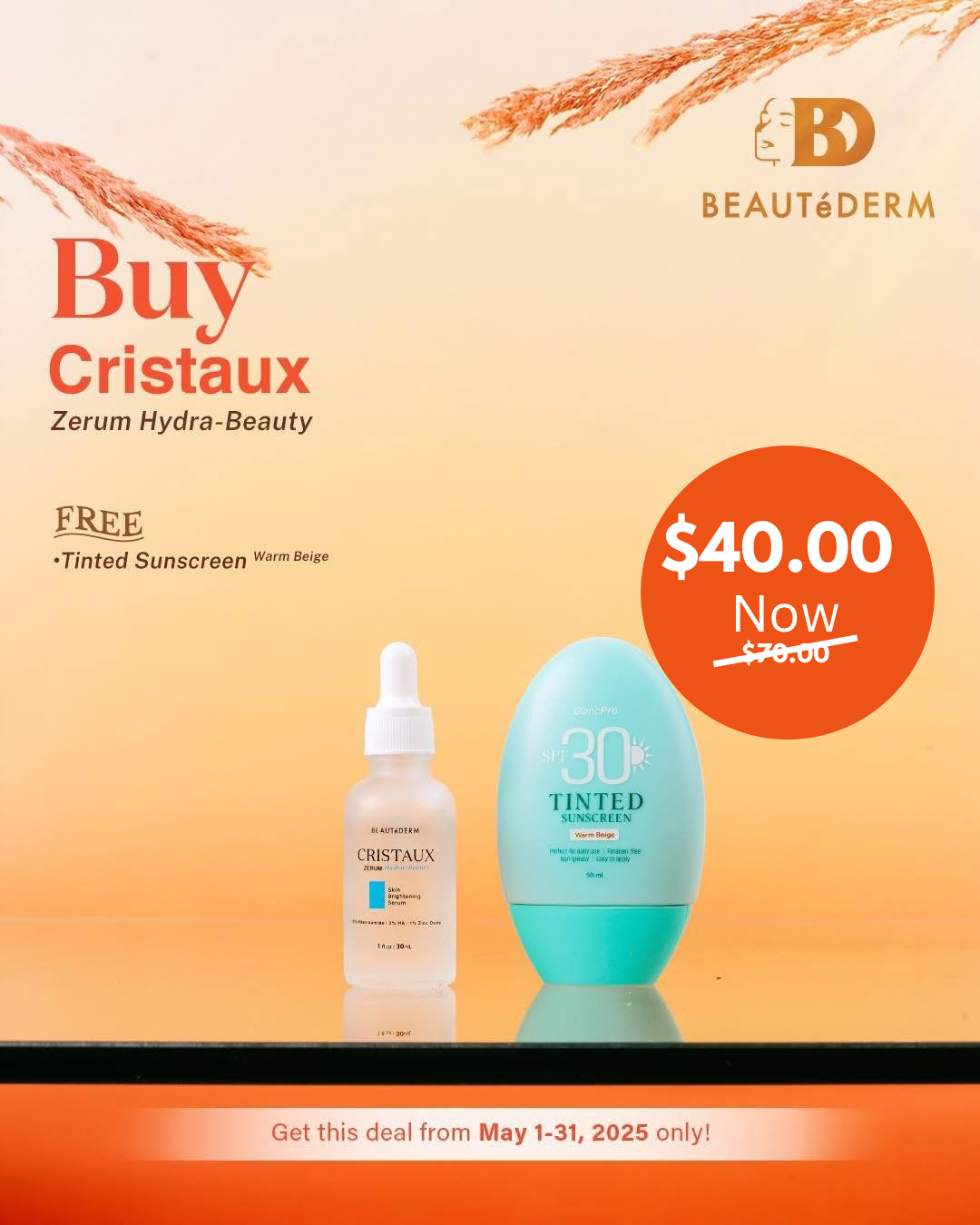 Cristaux Zerum Hydra-Beauty 30ml (Skin Brightening Serum) plus FREE