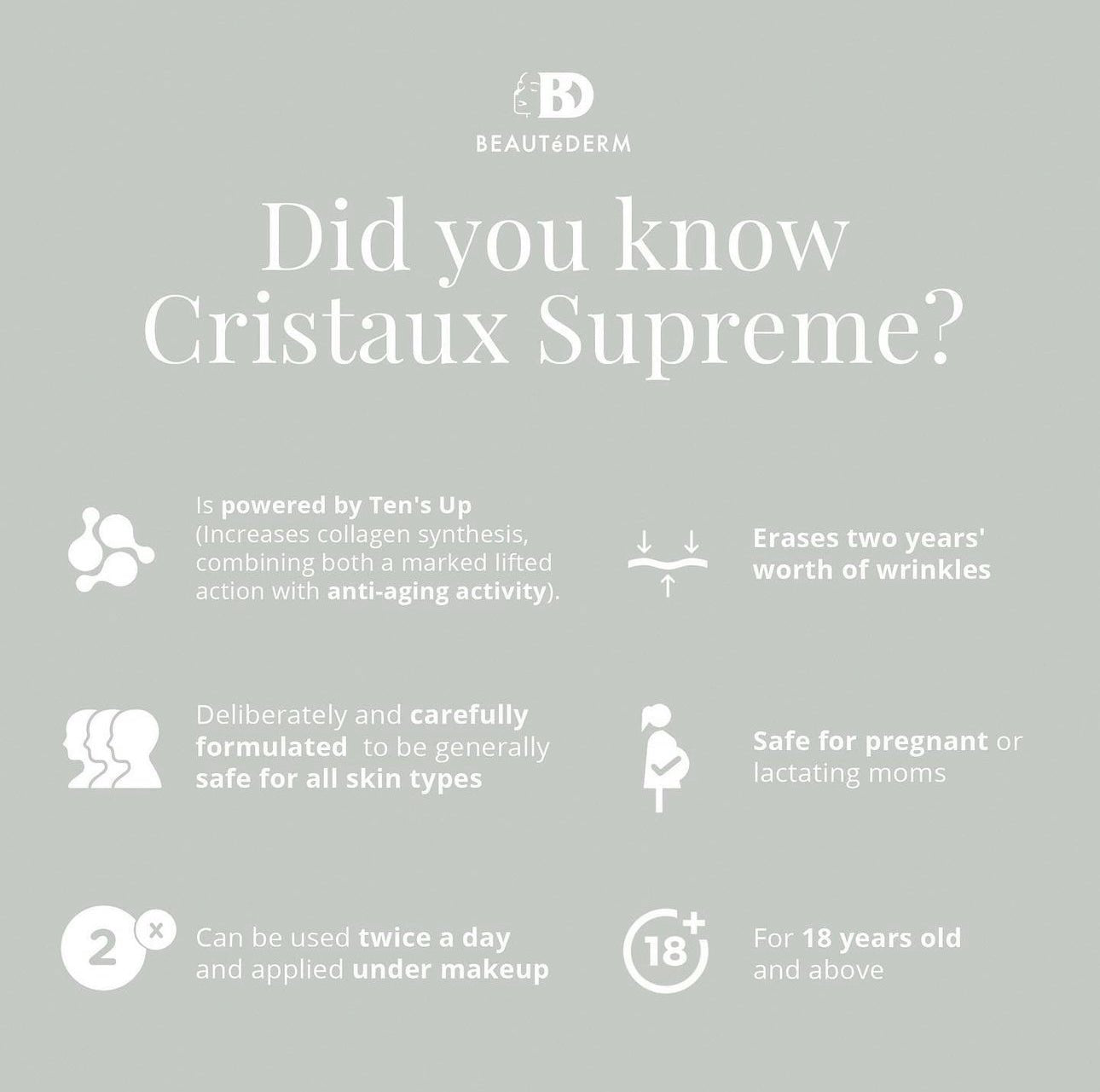 Cristaux Supreme Serum (15ml) benefits - beautederm Canada 