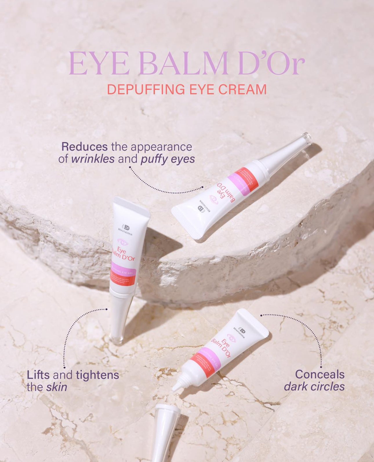 Eye Balm D'OR (DEPUFFING EYE GEL) 10ML - beautederm undereye cream 