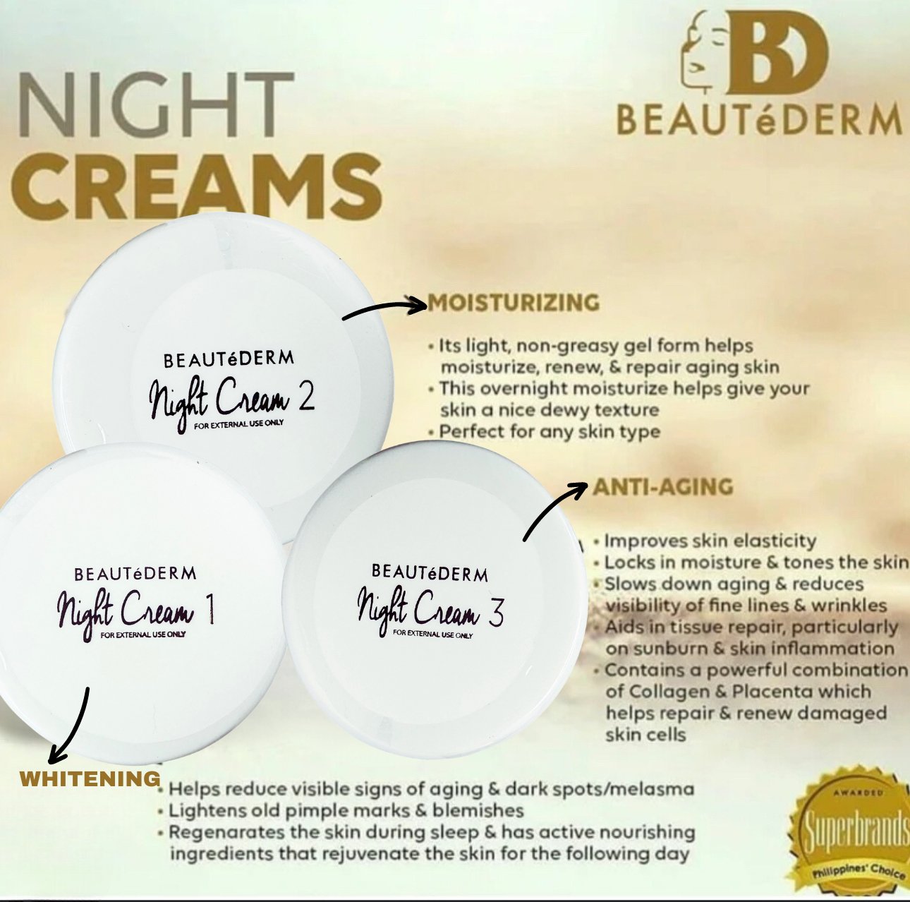 Beautederm Night Cream3 50g (Premium Size) Good for 4months