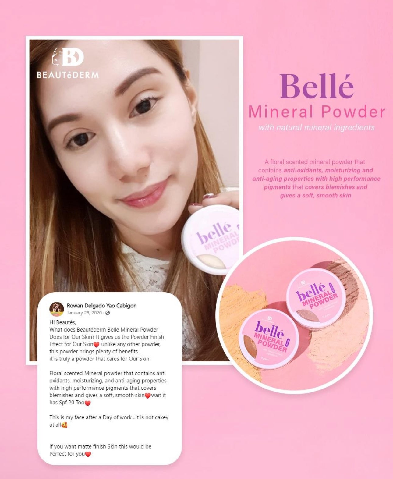 beautederm bell mineral powder happy customer testimonial