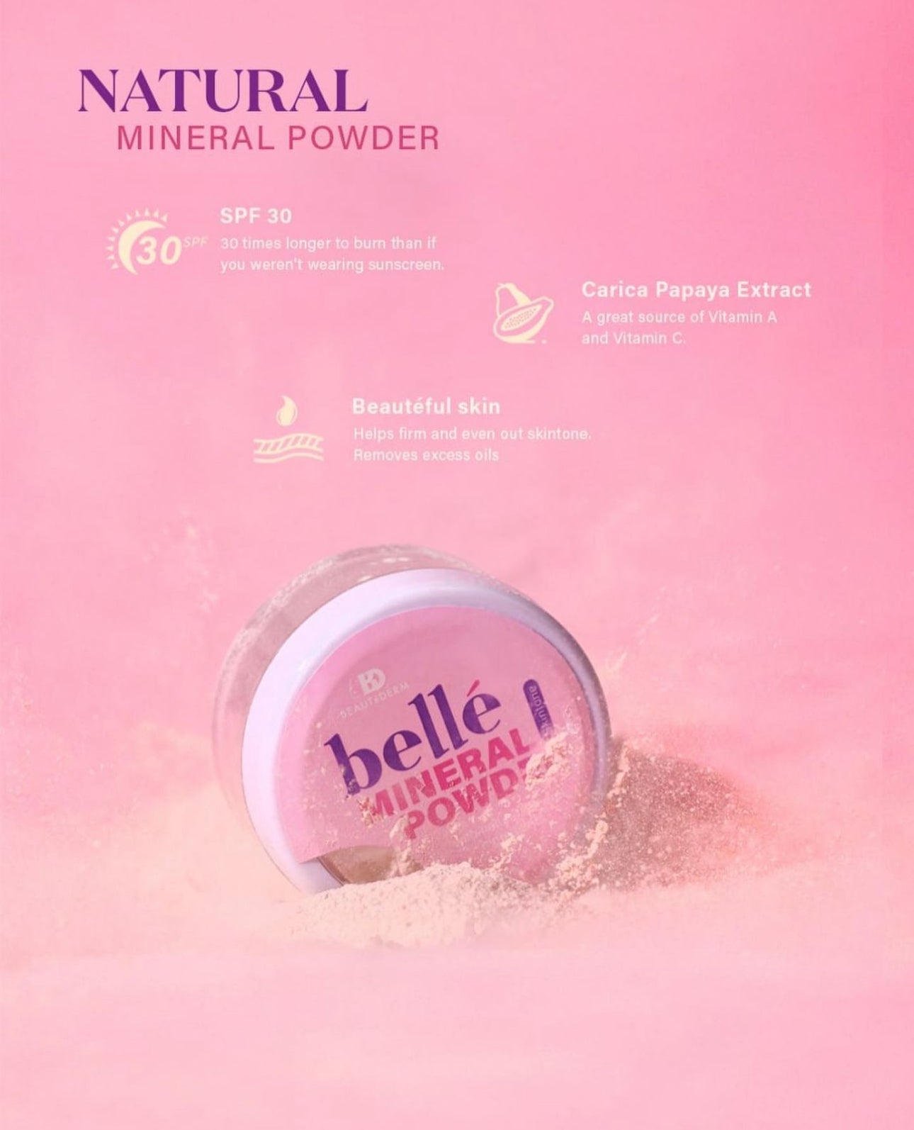 Belle Mineral Powder -  - Beige - beautederm skincare