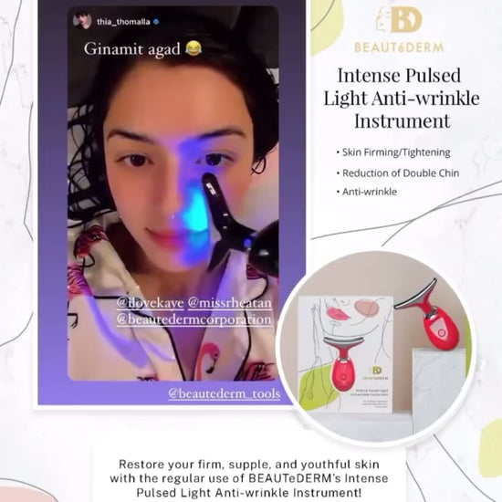 Beautederm customer showing how to use Intense Pulsed Light (IPL) Anti-Wrinkle Instrument