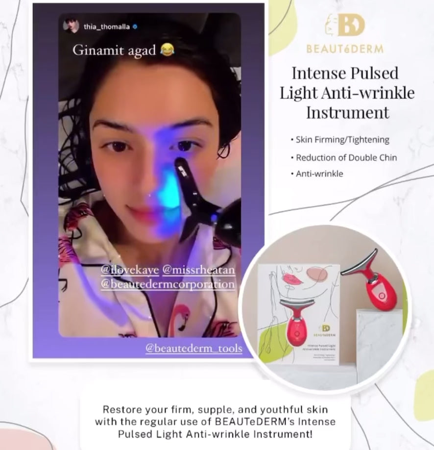 Beautederm customer showing how to use Intense Pulsed Light (IPL) Anti-Wrinkle Instrument