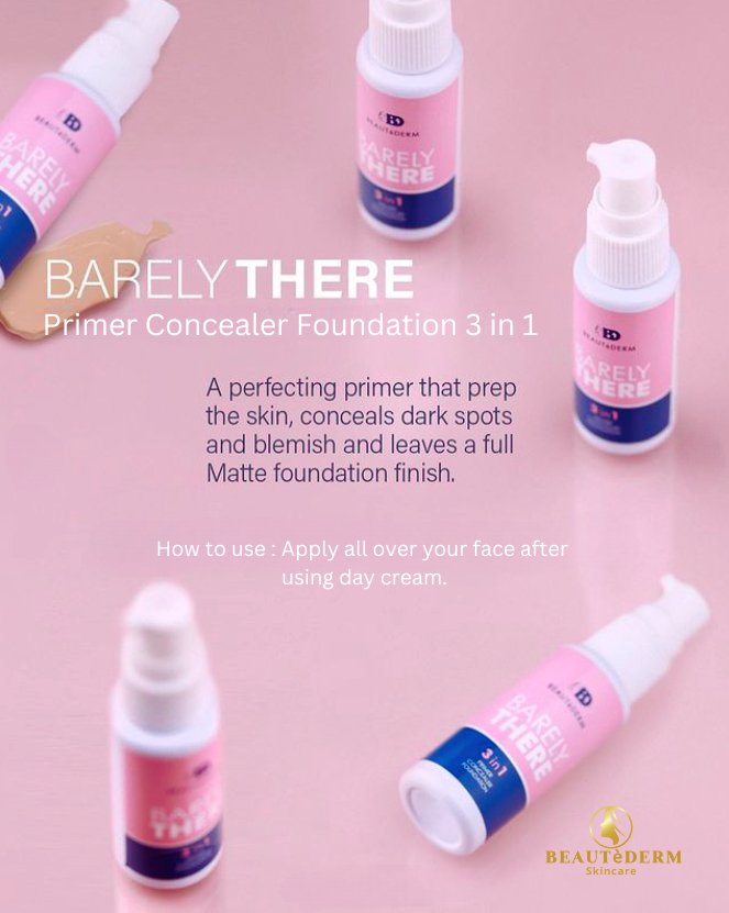 Barely There 3 in 1 Liquid Foundation -  beautederm canada - 